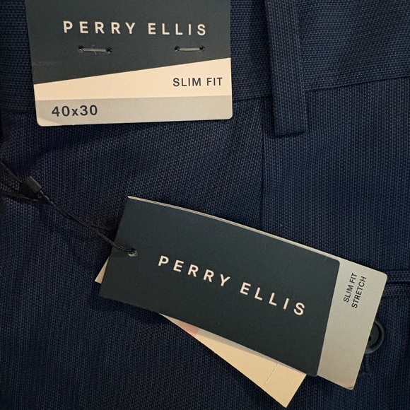 Perry Ellis Dark Blue Slim Fit Trousers